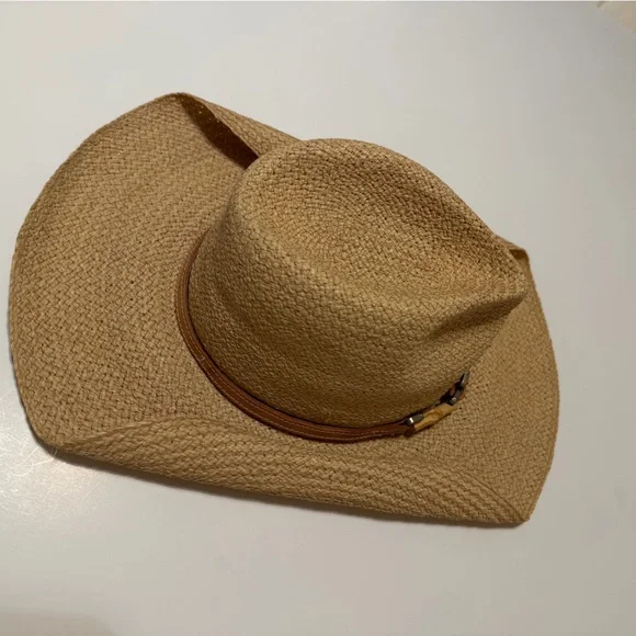 Helen Kaminski Belen rafia and leather cowgirl Hat, one size, like new! - Picture 5 of 12